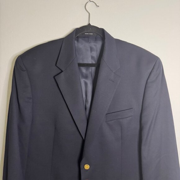 Lauren Ralph Lauren Men's Navy Wool Sports Coat Blazer Gold Buttons Size 44L - Picture 5 of 8